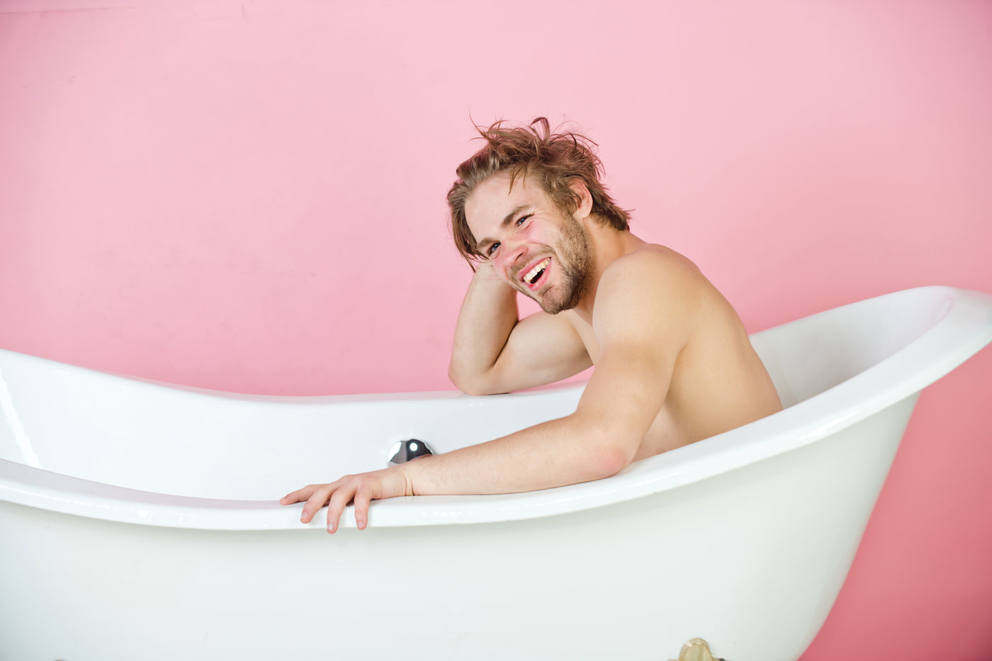 Man in bathing tub
