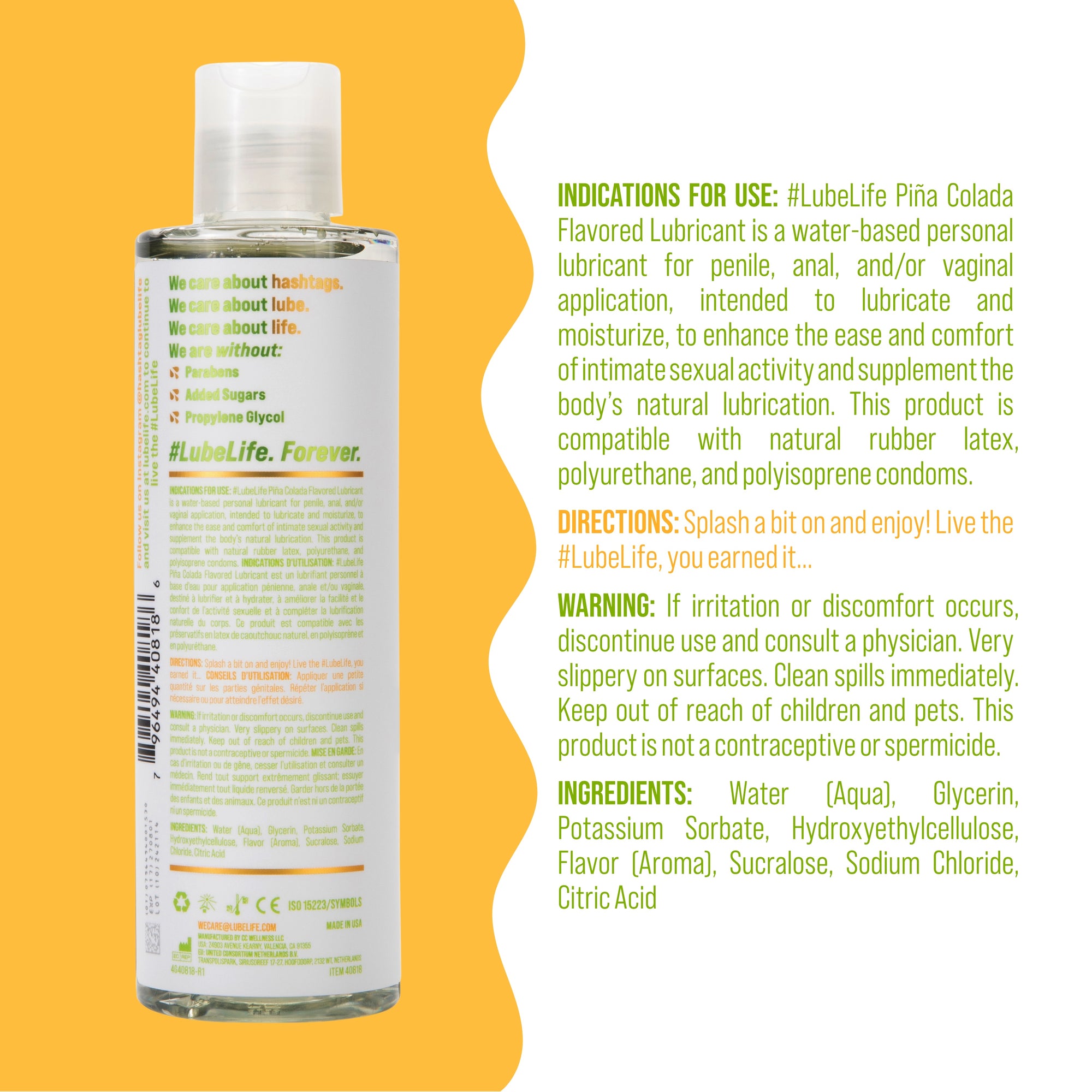 Water-Based Piña Colada Flavored Lubricant