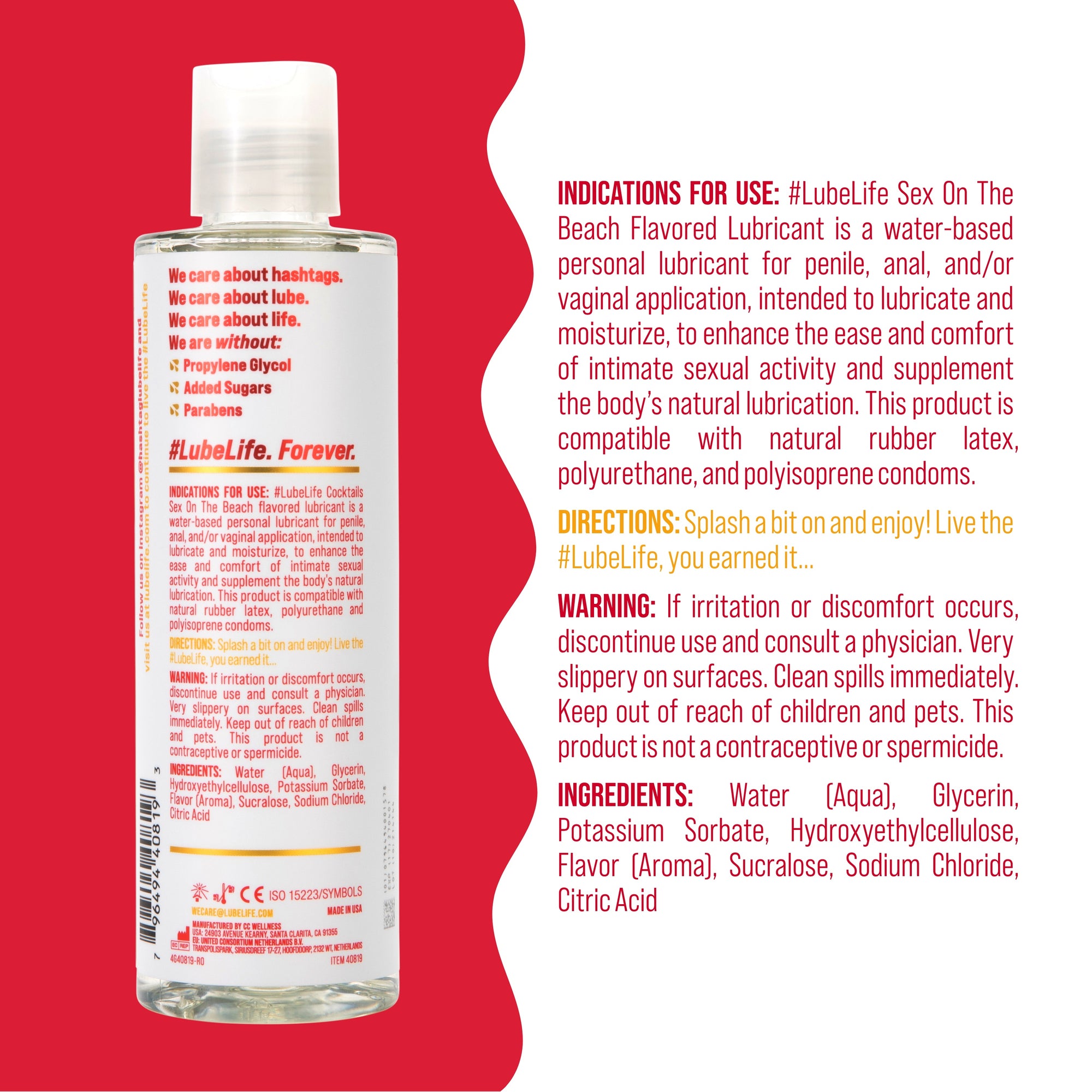 Water-Based Sex On The Beach Flavored Lubricant