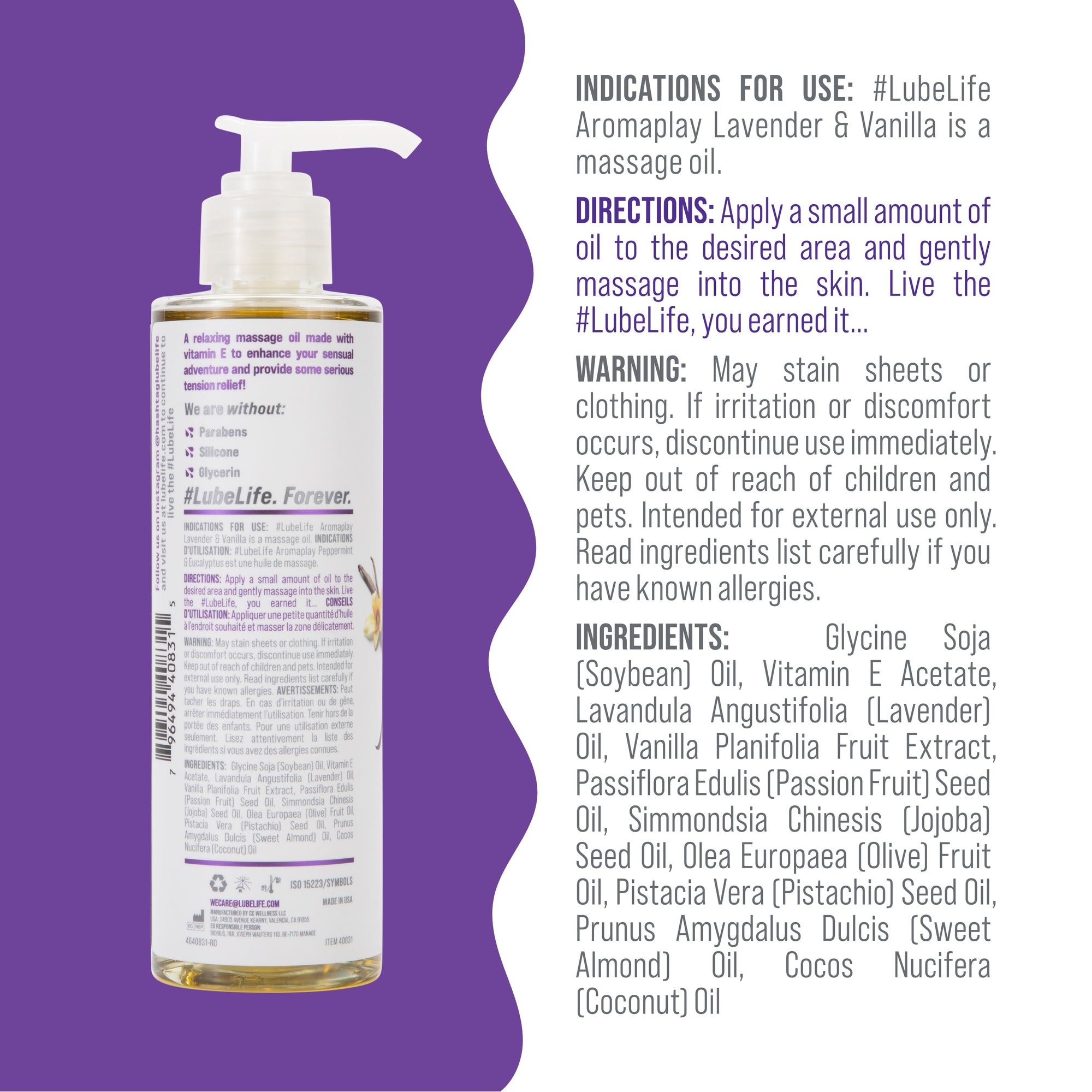 Aromaplay Lavender and Vanilla Massage Oil