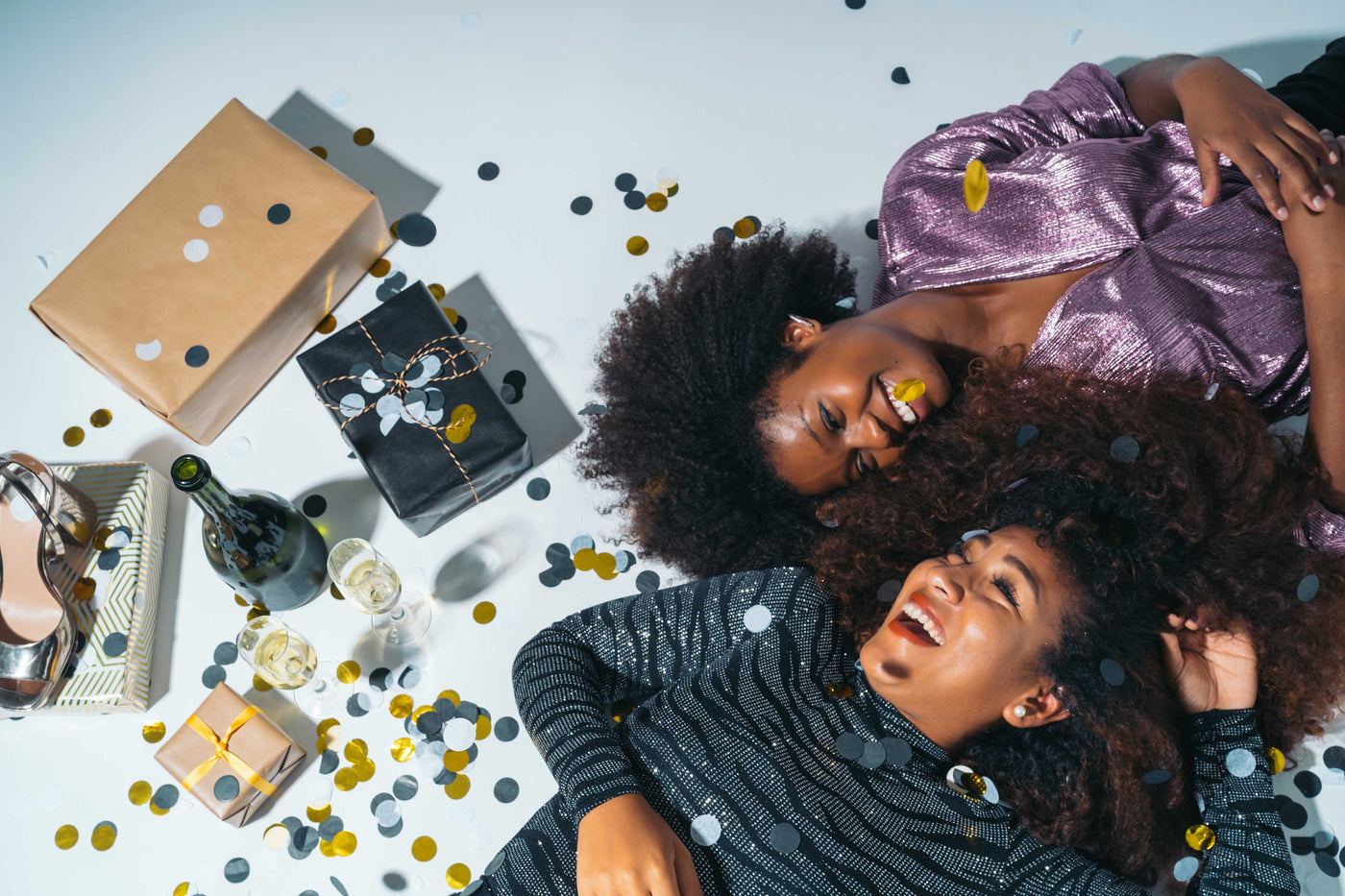 Two women celebrating 