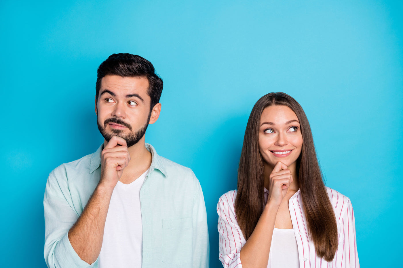 boy and girl thinking 