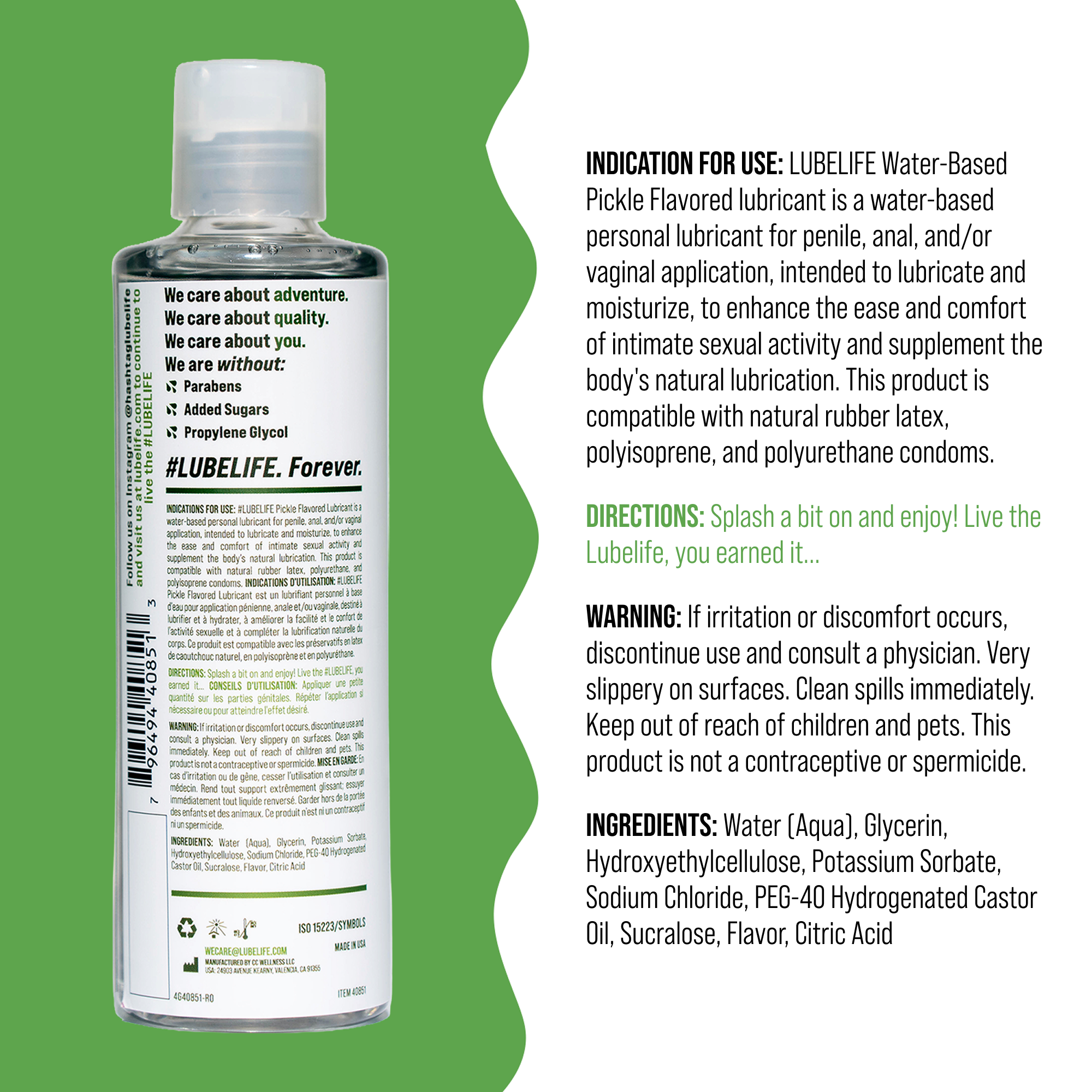 Water-Based Pickle Flavored Lubricant