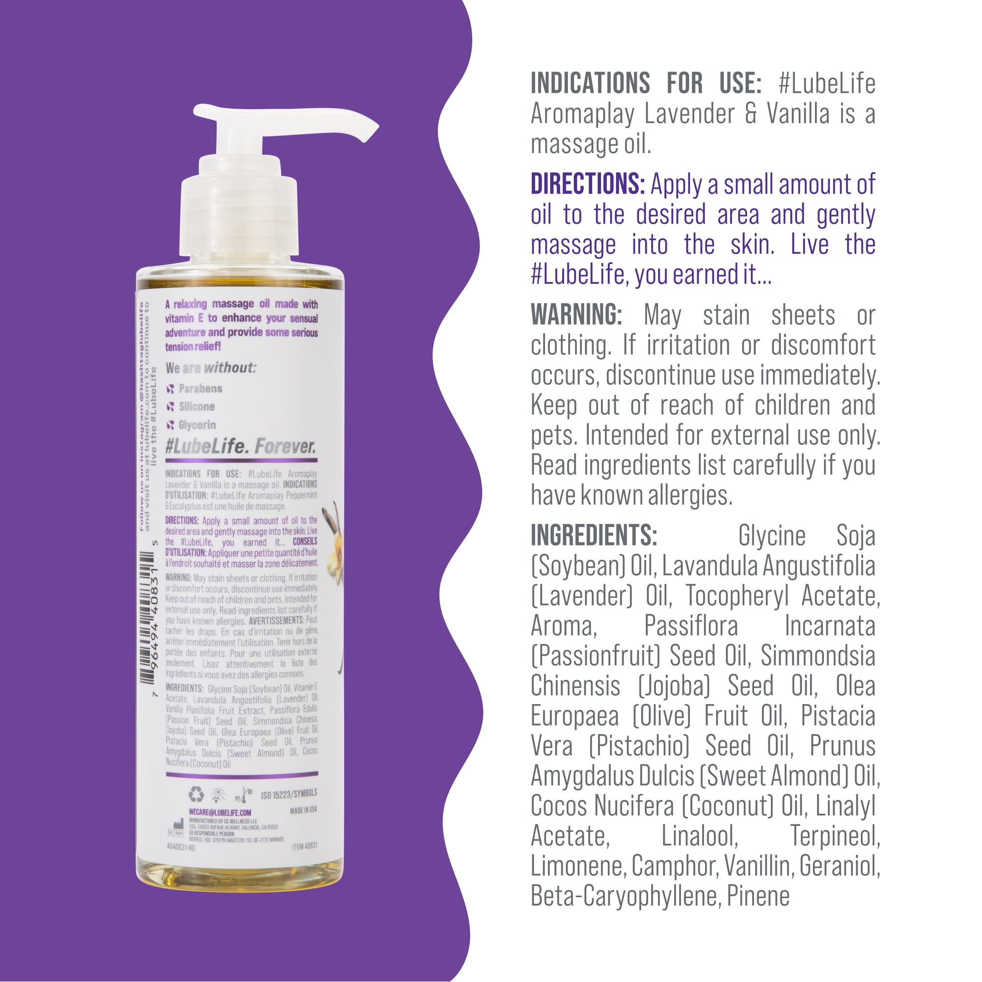 Aromaplay Lavender and Vanilla Massage Oil